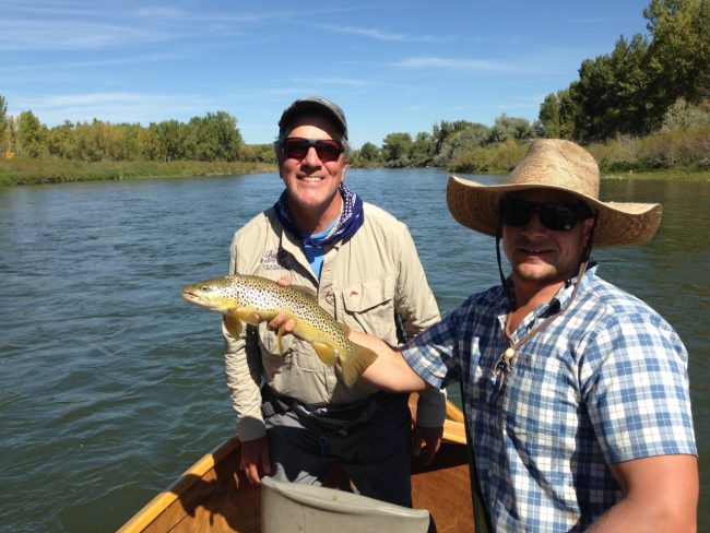 Happy client on the Bighorn River with Shade Tree Outfitters